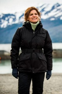 Debora Bloch como Lígia durante cenas de "Sete Vidas" gravadas na Patagônia
